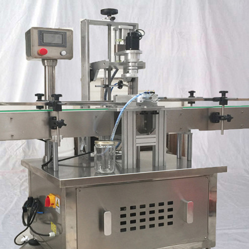 Automatic jar screw capping machine with speed adjustment controller